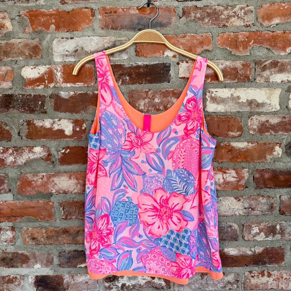 Lilly Pulitzer Florin Reversible Tank‎ Snappy Turtle Print XS